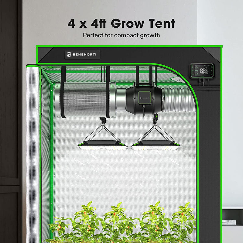 4x4 grow tent ventilation setup 2x2 Grow Tent, 24"x24"x48", High Reflective Mylar with Observation Window and Floor Tray – BENEHORTI