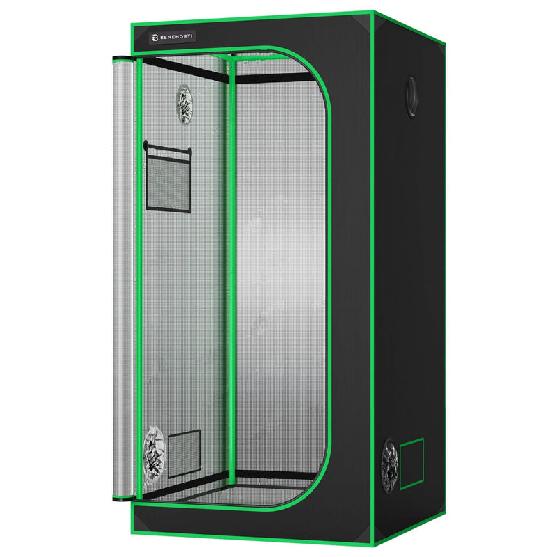 3x5 grow tent 3x3 Grow Tent, 36"x36"x72", High Reflective Mylar with Observation Window and Floor Tray – BENEHORTI