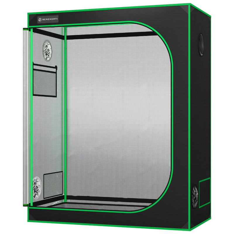 mylar tent 5x5 Grow Tent, 60"x60"x80", High Reflective Mylar with Observation Window and Floor Tray – BENEHORTI