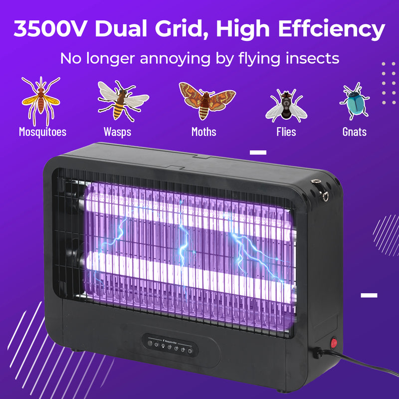 Bug Zapper Indoor outdoor, 20W Commercial Grade Powerful Electric Bulbs Zapper, Durable Fly Trap Mosquito Gnat, Moth, Wasp Trap, Fly Zapper Killer Bug Light for Office, Farm, Restaurant, Warehouse