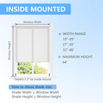 Easy Install Cellular Shades - No Drill Blinds for Windows, Blackout Shades No Drill, Custom Honeycomb Blinds for Easy Cutting - Telescopic Track (White, 39 x 64 in)
