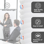 Easy Install Cellular Shades - No Drill Blinds for Windows, Blackout Shades No Drill, Custom Honeycomb Blinds for Easy Cutting - Telescopic Track (White, 39 x 64 in)