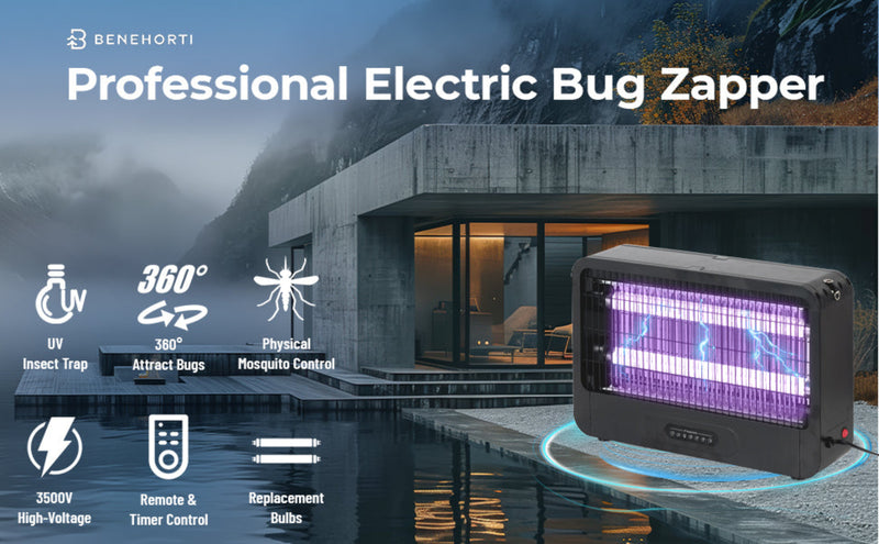 Bug Zapper Indoor outdoor, 20W Commercial Grade Powerful Electric Bulbs Zapper, Durable Fly Trap Mosquito Gnat, Moth, Wasp Trap, Fly Zapper Killer Bug Light for Office, Farm, Restaurant, Warehouse