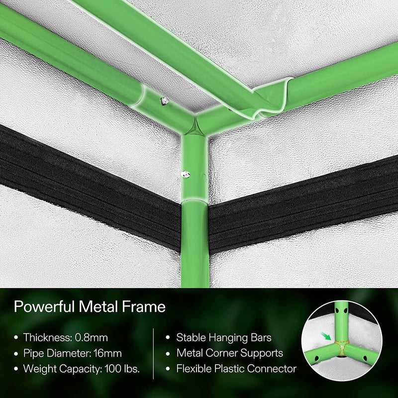 grow tent support bars 3x3 Grow Tent, 36"x36"x72", High Reflective Mylar with Observation Window and Floor Tray – BENEHORTI