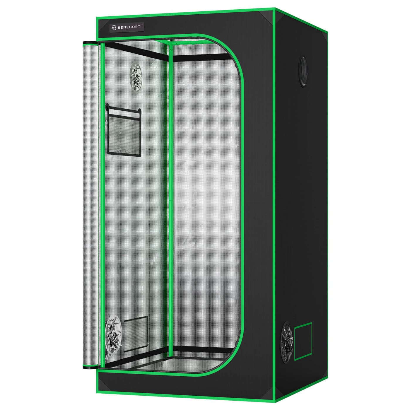 3x3x5 grow tent 3x3 Grow Tent, 36"x36"x72", High Reflective Mylar with Observation Window and Floor Tray – BENEHORTI